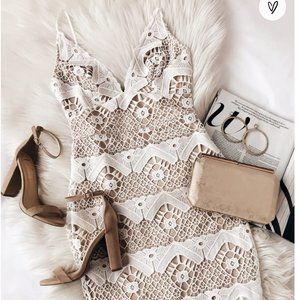 Lulu's Sway  Away White Crochet Dress Like NEW